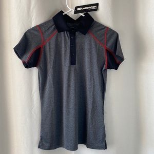 Golf Polo Heather Grey & Black Medium
